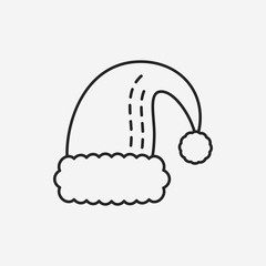 Christmas hat line icon
