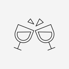 champagne line icon