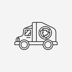 Environmental protection concept green car line icon