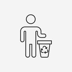 Environmental protection concept recycled garbage line icon
