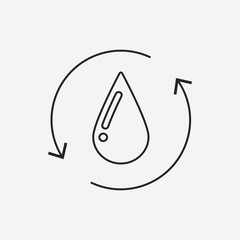 Environmental protection concept conserve water line icon