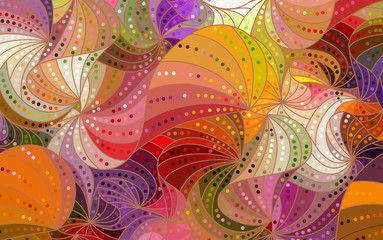 Vector floral background of drawn lines