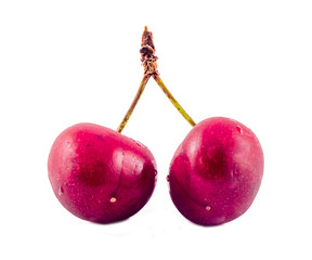 Red cherries with pip, cherry isolated