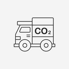 Environmental protection concept green car line icon