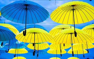 Obraz na płótnie Canvas Hanging umbrellas