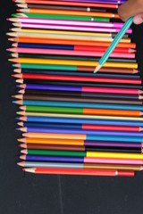 Colorful pencils - isolated on black background