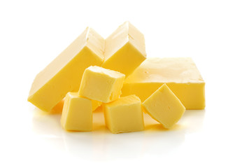 butter on white background