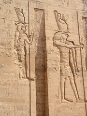 Egyptian fresco.Texture and background.