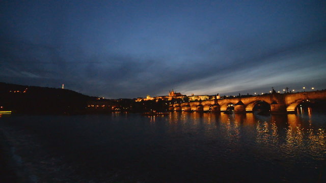 Main view of Prague with Charles Bridge and Vltava River, Prague, Czech Republic
