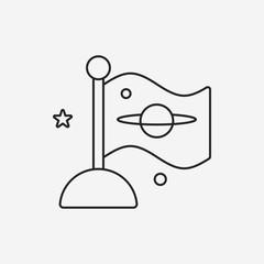 Space planet line icon
