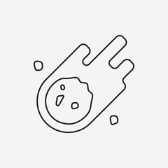 Space meteoric stone line icon