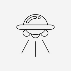 Space UFO line icon