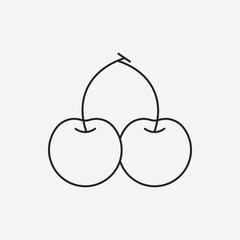 fruits cherry line icon