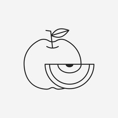 fruits apple line icon