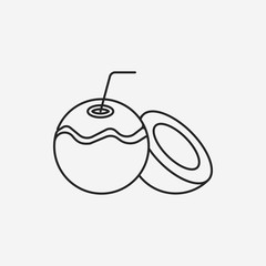 fruits coconut line icon