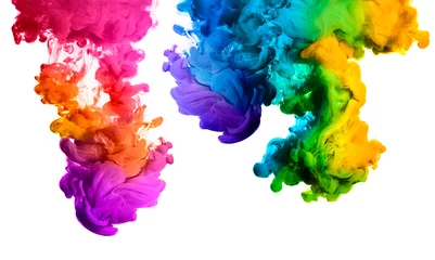 Rolgordijnen Rainbow of Acrylic Ink in Water. Color Explosion © Casther