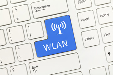 White conceptual keyboard - WLAN (blue key)