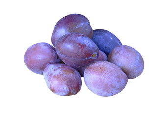 Heap of fresh plums.Isolated.