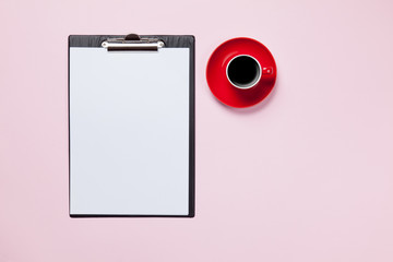 business board and cup of coffee