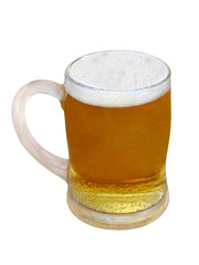 Beer glass taken closeup.Isolated.