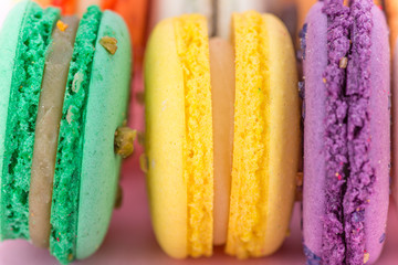 Colorful french macaroons