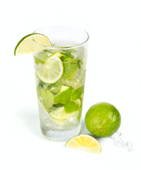Mohito mojito drink with ice mint and lime