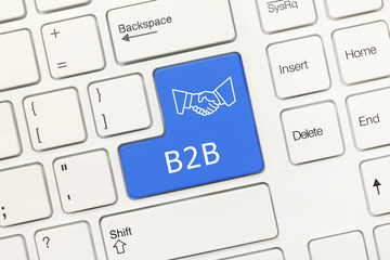 White conceptual keyboard - B2B (blue key)