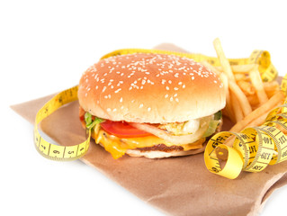 Burger with measure tape