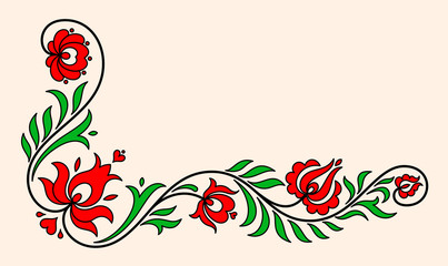 Traditional Hungarian floral motif