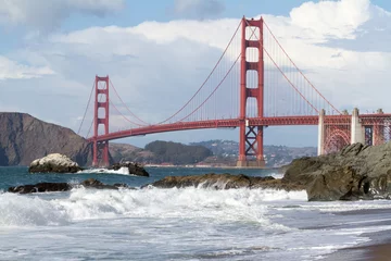 Photo sur Plexiglas Plage de Baker, San Francisco Golden Gate Bridge von der Baker Beach in San Francisco