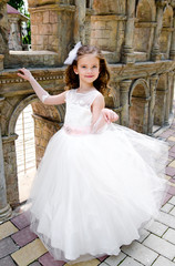 Obraz premium Adorable smiling little girl in princess dress