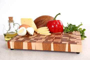 products on a chopping board