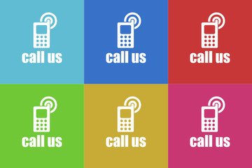 call vector icons set original flat design for web and mobile app
