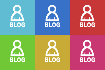 blog vector icons set original flat design for web and mobile app
