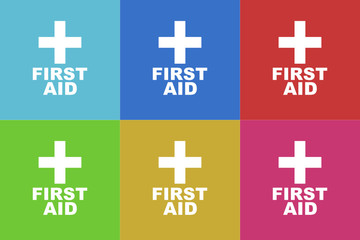first aid flat vector icons  original modern design for web and mobile app
