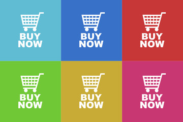 buy now flat vector icons  original modern design for web and mobile app
