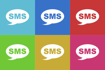 sms flat vector icons  original modern design for web and mobile app
