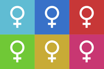 female gender flat vector icons  original modern design for web and mobile app
