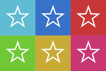 star flat vector icon set