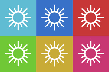 sun flat vector icon set