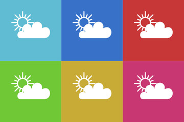 cloudy vector flat icons set