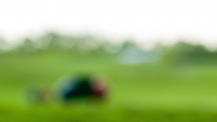 Close-up of golf stuff on field