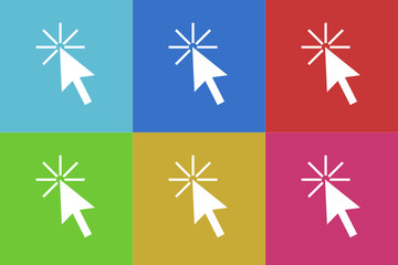  click here vector icons set