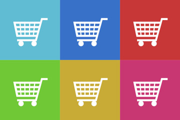 cart vector icons set