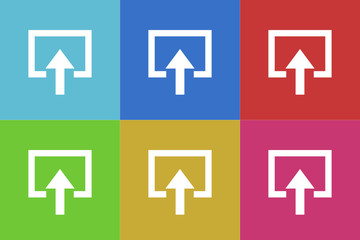 enter vector flat web icons set