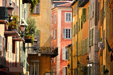 Oude stadsarchitectuur van Nice aan de Franse Rivièra