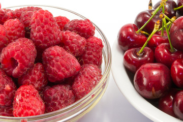 raspberries with cherries