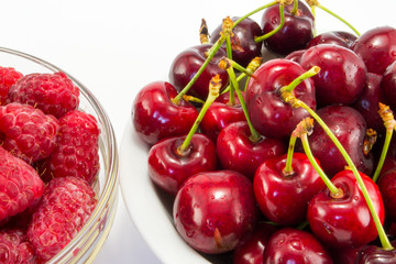 raspberries with cherries