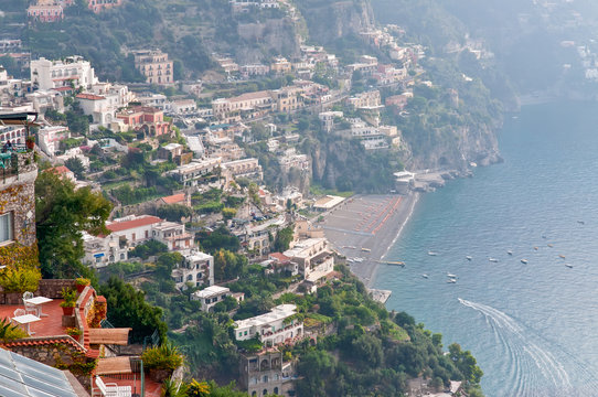 Positano in the haze, Amalfi Coast