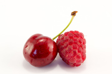 raspberries with cherries